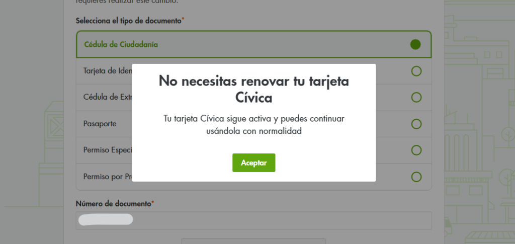 resultado reemplazo tarjeta cívica